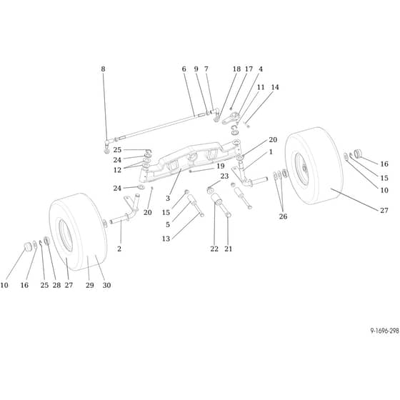 OM 107 L/24 KH (K2400AVD V-TWIN) - 2018 - Oleo-Mac Ride On Mower Front axle Diagram