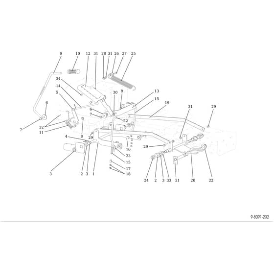 OM 107 L/24 KH (K2400AVD V-TWIN) - 2018 - Oleo-Mac Ride On Mower Mowing control Diagram