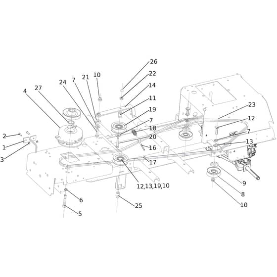 OM 107 L/24 KH (K2400AVD V-TWIN-EURO5) - 2023 - Oleo-Mac Ride On Mower Clutch Diagram