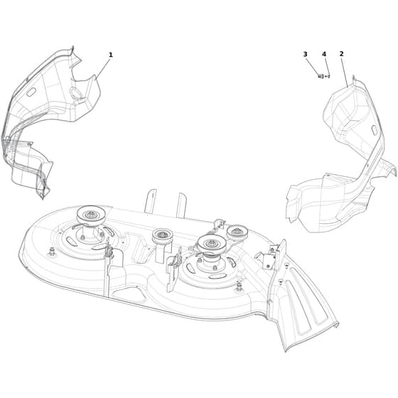 OM 107 L/24 KH (K2400AVD V-TWIN-EURO5) - 2023 - Oleo-Mac Ride On Mower Mowing deck (2/2) Diagram