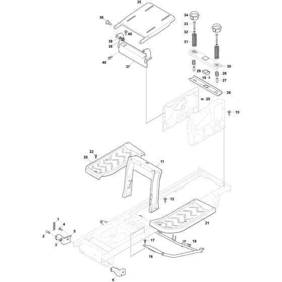 OM 108L/16 K - 2022 - Oleo-Mac Ride On Mower Frame Diagram