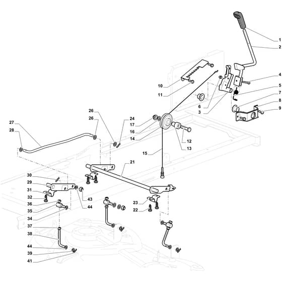 OM 108L/18.5 H - 2019 - Oleo-Mac Ride On Mower Cutting Plate Lifting Diagram