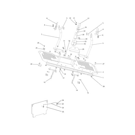 OM 110/24 KH (Hydro) - 2024 - Oleo-Mac Ride On Mower Chute and collector assy Diagram