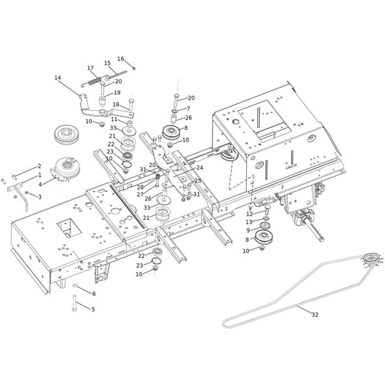 OM 110/24 KH (Hydro) - 2024 - Oleo-Mac Ride On Mower Clutch pulley Diagram