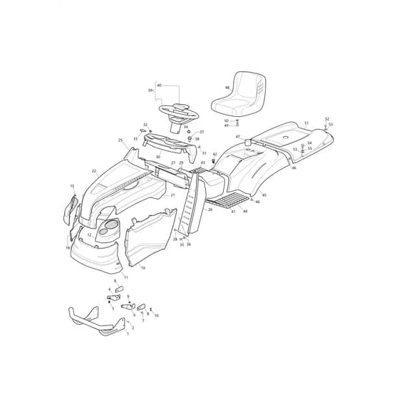 OM 123/21 K V - 2023 - Oleo-Mac Ride On Mower Body Diagram