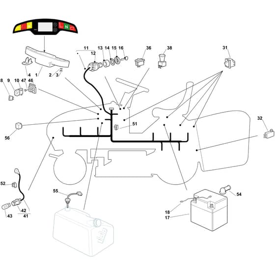 OM 123/22 V - 2019 - Oleo-Mac Ride On Mower Electrical Parts Diagram