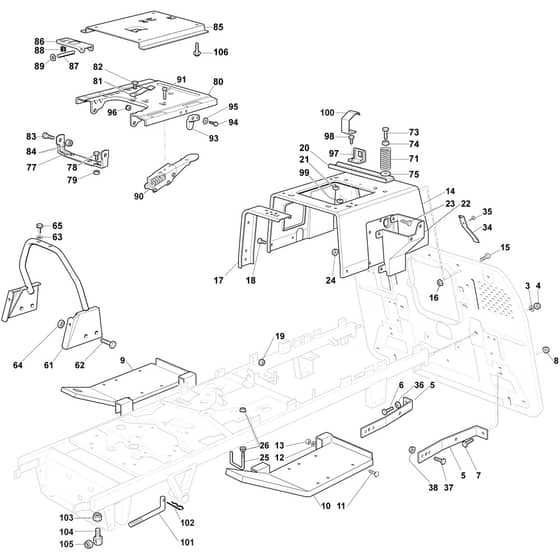 OM 123/22 V - 2022 - Oleo-Mac Ride On Mower Frame Diagram