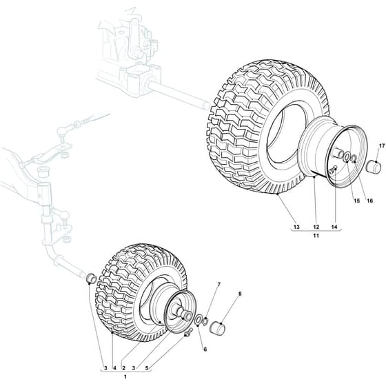 OM 123/22 V - 2022 - Oleo-Mac Ride On Mower Wheel Diagram