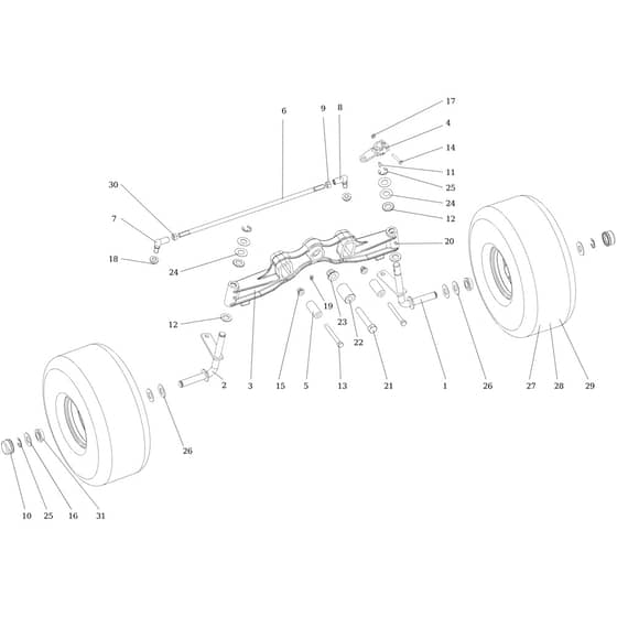 OM 124/22 HP - Oleo-Mac Ride On Mower Front axle Diagram
