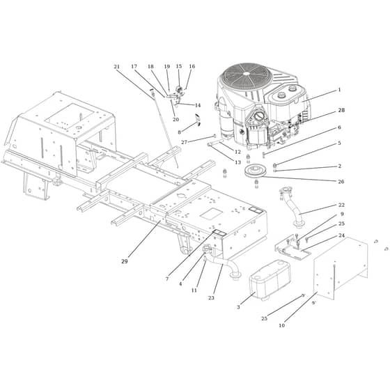 OM 124/24 KH Exclusive (K2400AVD V-TWIN-EURO5) - 2024 - Oleo-Mac Ride On Mower Engine Diagram