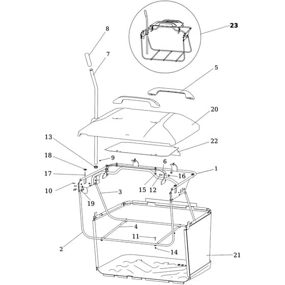 OM 124/24 KH Exclusive (K2400AVD V-TWIN-EURO5) - 2024 - Oleo-Mac Ride On Mower Grass collector Diagram