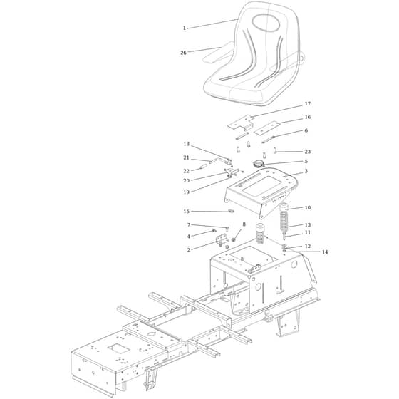 OM 124/24 KH Exclusive (K2400AVD V-TWIN-EURO5) - 2024 - Oleo-Mac Ride On Mower Hood (1/2) Diagram