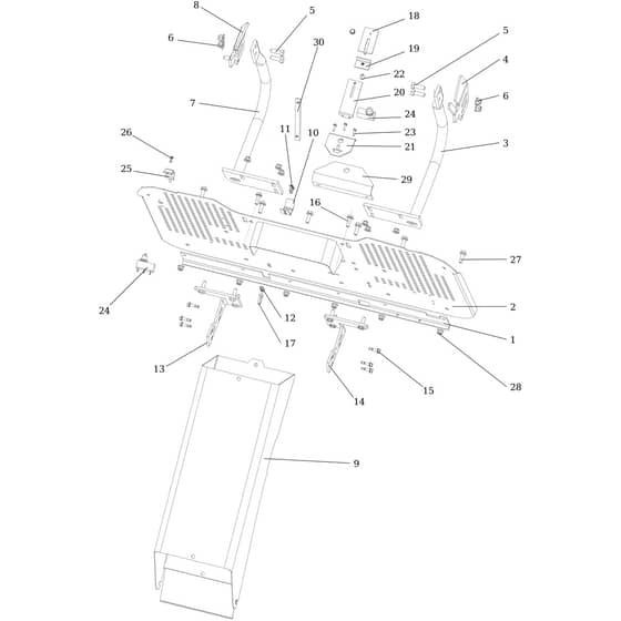 OM 124/24 KH (K2400AVD V-TWIN) - 2017 - Oleo-Mac Ride On Mower Chute and collector assy (steel cutting deck) Diagram