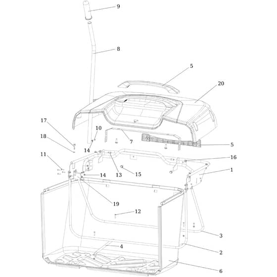 OM 124/24 KH (K2400AVD V-TWIN) - 2018 - Oleo-Mac Ride On Mower Grass collector Diagram