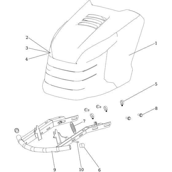 OM 124/24 KH (K2400AVD V-TWIN-EURO5) - 2024 - Oleo-Mac Ride On Mower Hood (2/2) Diagram