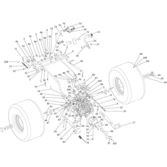 OM 124/24 KH (K2400AVD V-TWIN-EURO5) - 2024 - Oleo-Mac Ride On Mower Transmission Diagram