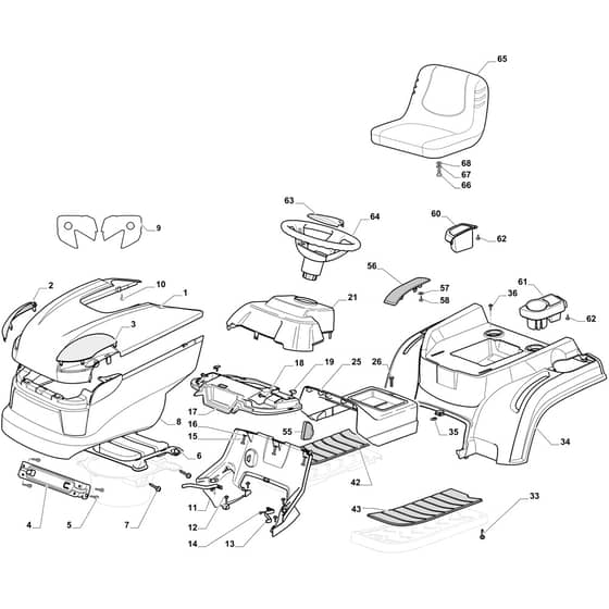 OM 84/12.5 K M - 2021 - Oleo-Mac Ride On Mower Body Diagram
