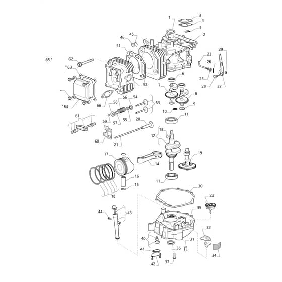 OM 84/14.5 K H - 2020 - Oleo-Mac Ride On Mower Motor assy Diagram