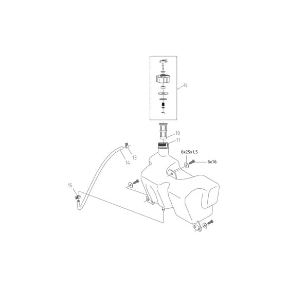 OM 86R/12.5 KM - 2024 - Oleo-Mac Ride On Mower Tank Diagram