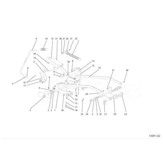 OM 92/16H - 2023 - Oleo-Mac Ride On Mower Mowing control Diagram