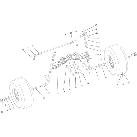 OM 92/16KH EXCLUSIVE (K1600AVD) - 2024 - Oleo-Mac Ride On Mower Front axle Diagram