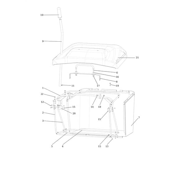 OM 92/16KH EXCLUSIVE (K1600AVD) - 2024 - Oleo-Mac Ride On Mower Grass collector Diagram