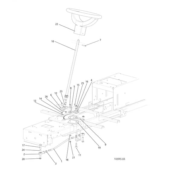 OM 92/16KH EXCLUSIVE (K1600AVD) - 2024 - Oleo-Mac Ride On Mower Steering arm Diagram