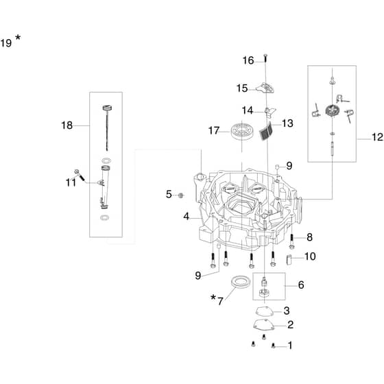 OM 92/16KH (K1600AVD) - 2017 - Oleo-Mac Ride On Mower Crankcase cover Diagram