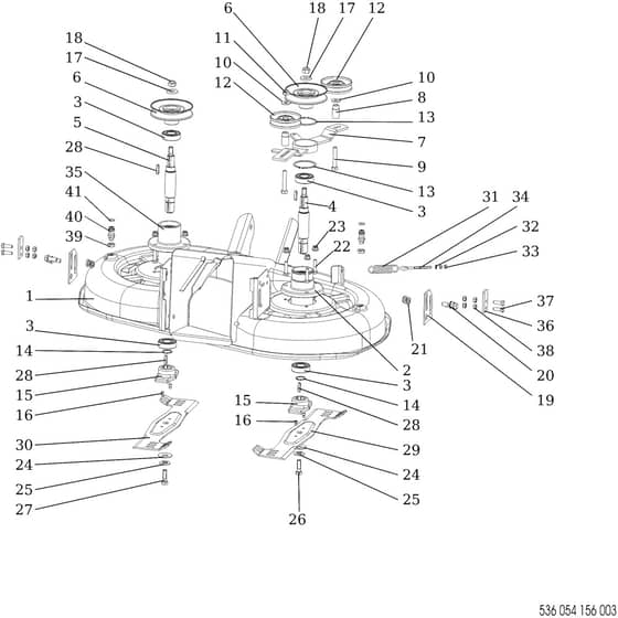 OM 92/16KH (K1600AVD) - 2021 - Oleo-Mac Ride On Mower Mowing deck (1/2) Diagram