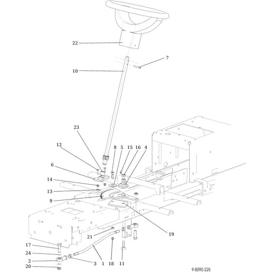 OM 92/16KH (K1600AVD) - 2021 - Oleo-Mac Ride On Mower Steering arm Diagram