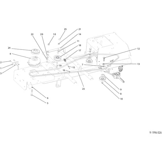 OM 92/16KH (K1600AVD) - 2023 - Oleo-Mac Ride On Mower Clutch pulley Diagram
