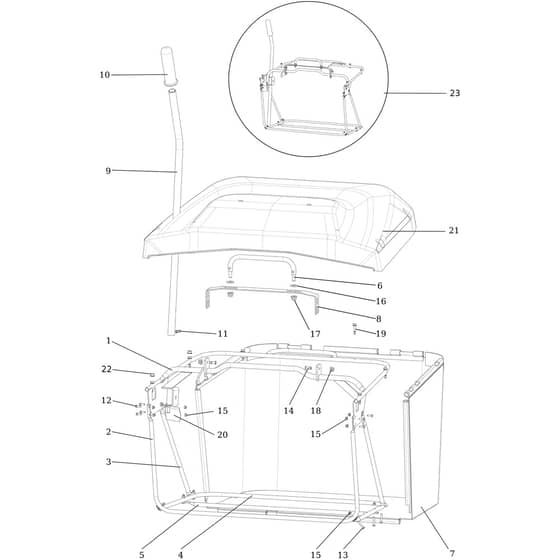 OM 92/16KH (K1600AVD) - 2024 - Oleo-Mac Ride On Mower Grass collector Diagram