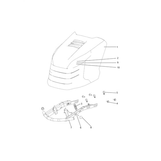 OM 92/16KH (K1600AVD) - 2024 - Oleo-Mac Ride On Mower Hood (2/2) Diagram