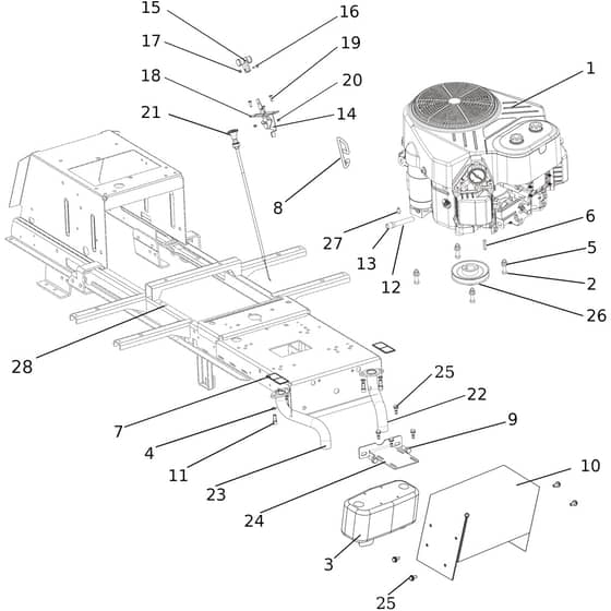 OM 92/24KH - 2024 - Oleo-Mac Ride On Mower Engine Diagram