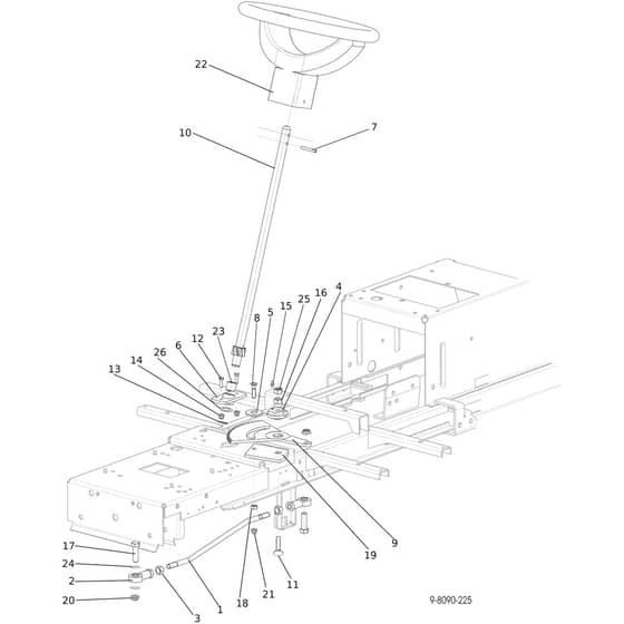 OM 92/24KH - 2024 - Oleo-Mac Ride On Mower Steering arm Diagram