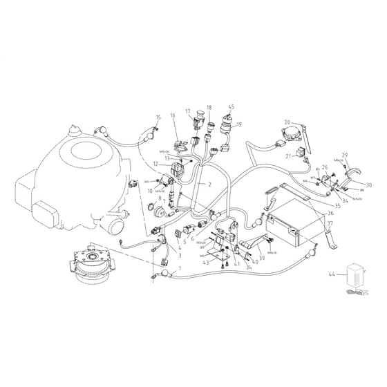 OM 92R/16 K - 2024 - Oleo-Mac Ride On Mower Electrical Parts Diagram