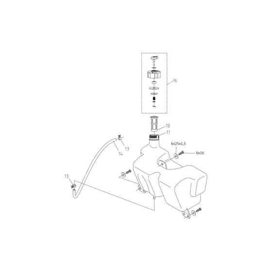 OM 92R/19 K V - 2025 - Oleo-Mac Ride On Mower Tank Diagram