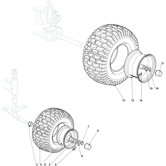 OM 93/16 K - 2021 - Oleo-Mac Ride On Mower Wheel Diagram