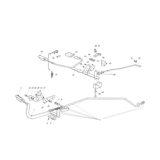 OM 94/16 K - 2023 - Oleo-Mac Ride On Mower Brake and Gearbox Controls Diagram
