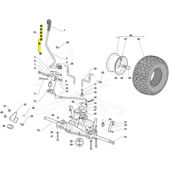 OM 98L/12.5 K M - 2022 - Oleo-Mac Ride On Mower Transmission Diagram