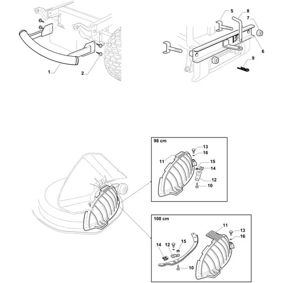 OM 98L/12.5 K M - 2023 - Oleo-Mac Ride On Mower Optional on request Diagram