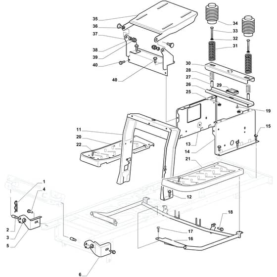 OM 98L/14.5 K H - 2017 - Oleo-Mac Ride On Mower Frame Diagram