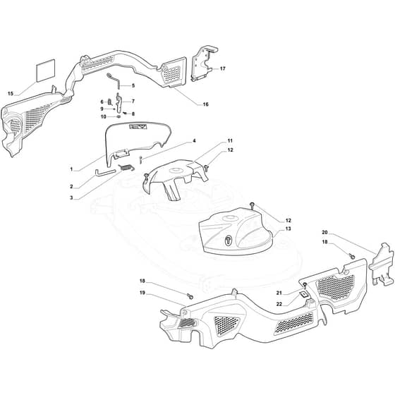 OM 98L/14.5 K H - 2022 - Oleo-Mac Ride On Mower Guards Diagram