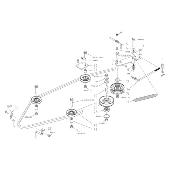 OM 99L/12.5 K M - 2024 - Oleo-Mac Ride On Mower Transmission Diagram