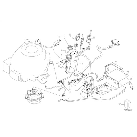 OM 99L/14.5 K M - 2024 - Oleo-Mac Ride On Mower Electrical Parts Diagram