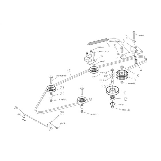 OM 99L/14.5 K M - 2024 - Oleo-Mac Ride On Mower Transmission Diagram