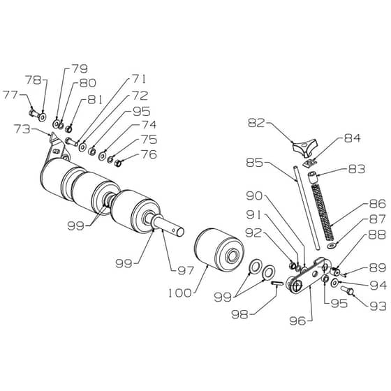 Masport OPC 400 - 019057 - Apr 2011 7421017 - Front Roller Assembly