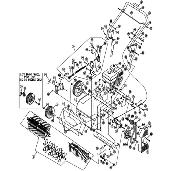 Billy Goat OS552H - OS552H Power Rake and Overseeder Main (5) Diagram