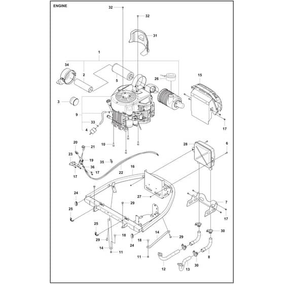 Husqvarna P524X - 970601501 - Engine
