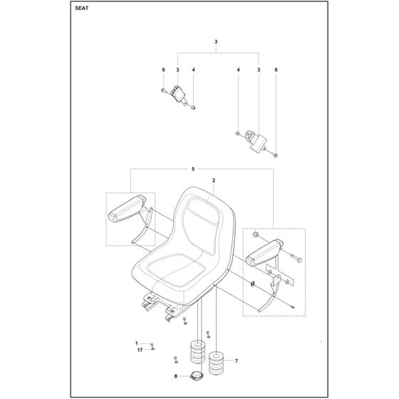 Husqvarna P524X - 970601501 - Seat
